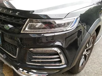 

ABS Chrome Front headlight Lamp Cover Rear headlight Lamp Cover For Zotye T600 2016 2017 Sports Car styling
