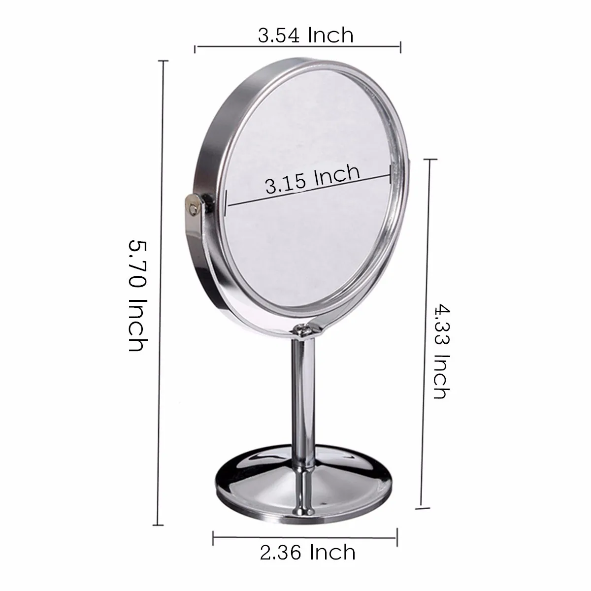 Двухстороннее металлическое косметическое зеркало с увеличением Дамский стол стоящий комод зеркало для макияжа круглый рабочий стол вращающееся зеркало