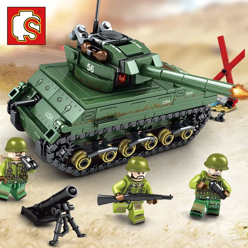 Empires Of Steel M4 Sherman Medium Tank 437PCS Military Series Building Blocks Bricks Compatible With Legoings Toys For Kids | Игрушки и