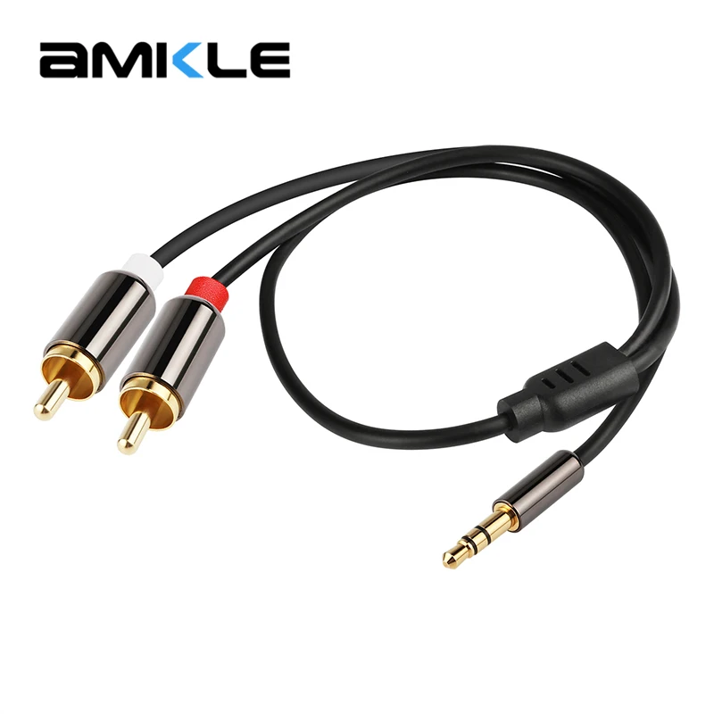 Аудиокабель Amkle с 2RCA на 3 5 мм аудиокабель RCA разъемом Папа папа AUX кабель для