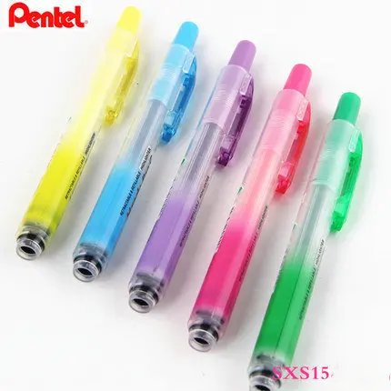 

Pentel Surligneur Handy Line S SXS15 pressing style highlighter pen retractable neon pen 6 Colors