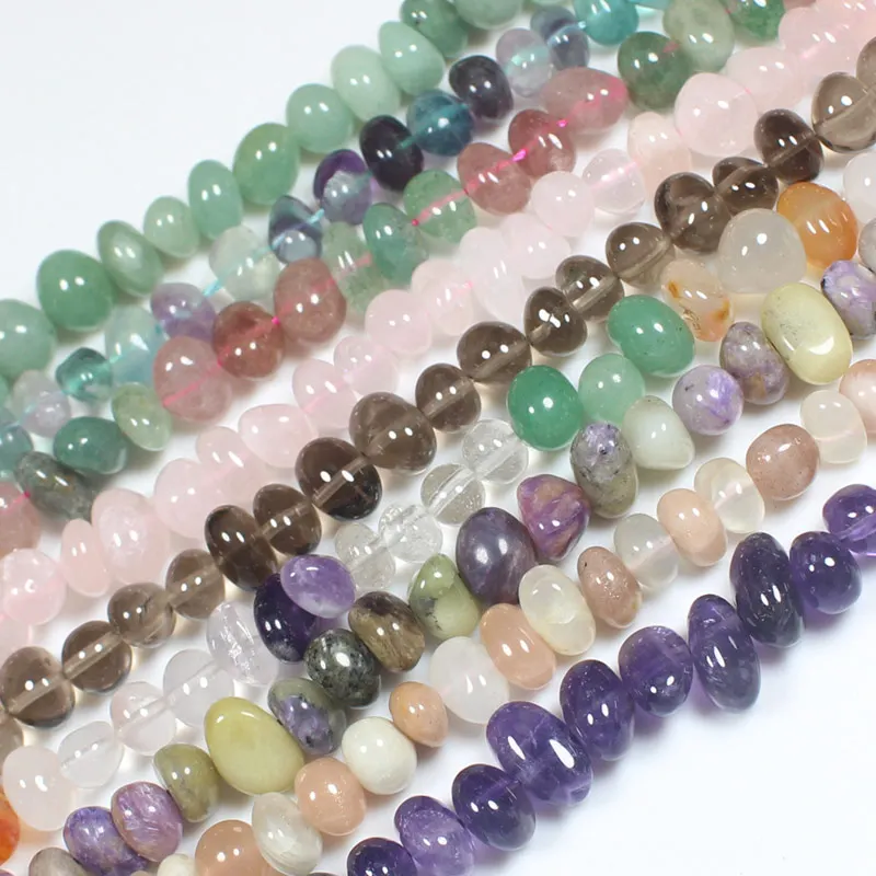 100% Natural stone Beads 15inch Inregular 6-12mm Cobblestone Sunstone Apatite Garnet For DIY Jewelry Making | Украшения и