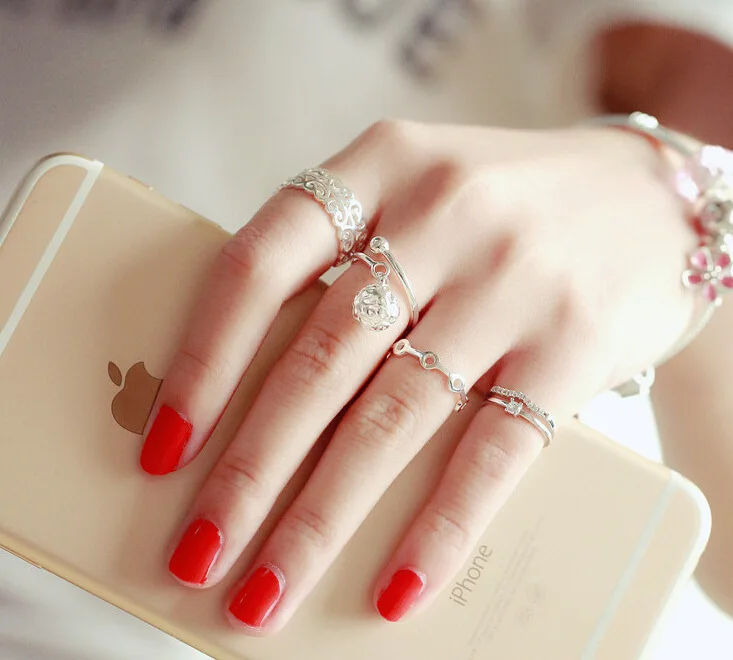 DreamySky Настоящее чистое 925 пробы Серебряное кольцо с полым шариком для женщин массивные ювелирные изделия кольцо на палец anillos mujer Bijoux