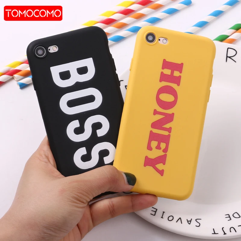 

For 8 8Plus X 7 7Plus Lover Boss Honey King Queen Soft Silicone Matte Case Fundas Coque Cover For iPhone 11 Pro 6 6S 5 SE XS Max