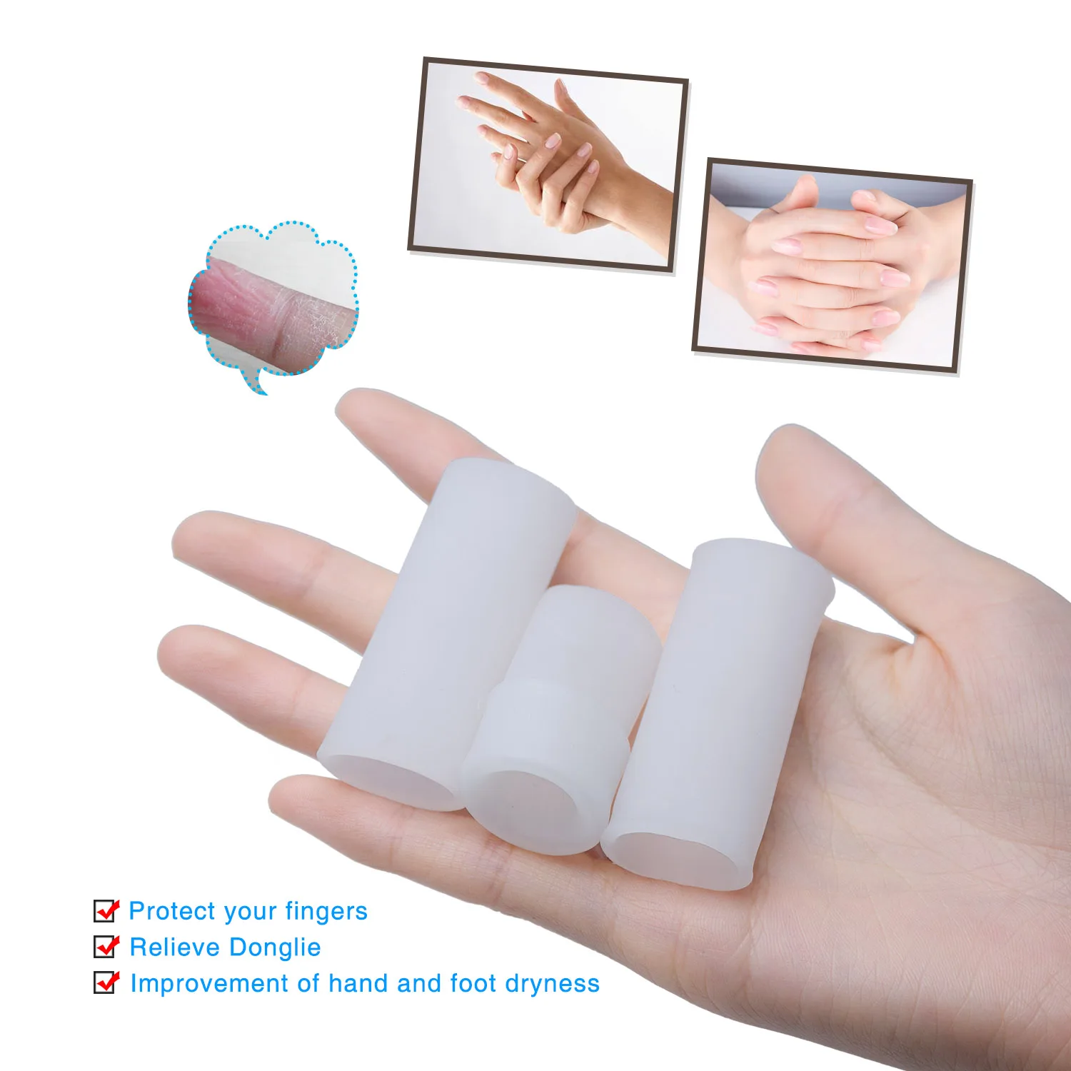 8 шт. Sumifun мягкий силиконовый гель трубка палец защитные накладки разделительные протекторы предотвращает повреждения кожи волдыри