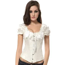 Женские топы, сексуальный атласный корсет, парча, цветочный верх, бюстье, топы со шнуровкой, Корректирующее белье, талия, тренерские Корсеты Cincher