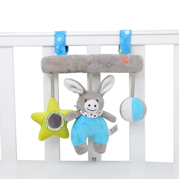 

Baby Rattle Donkey Rabbit Toys Music Doll Bed Bell For Stroller Infant Multifunctional Hand Bell Plush Educational Mobile Toys