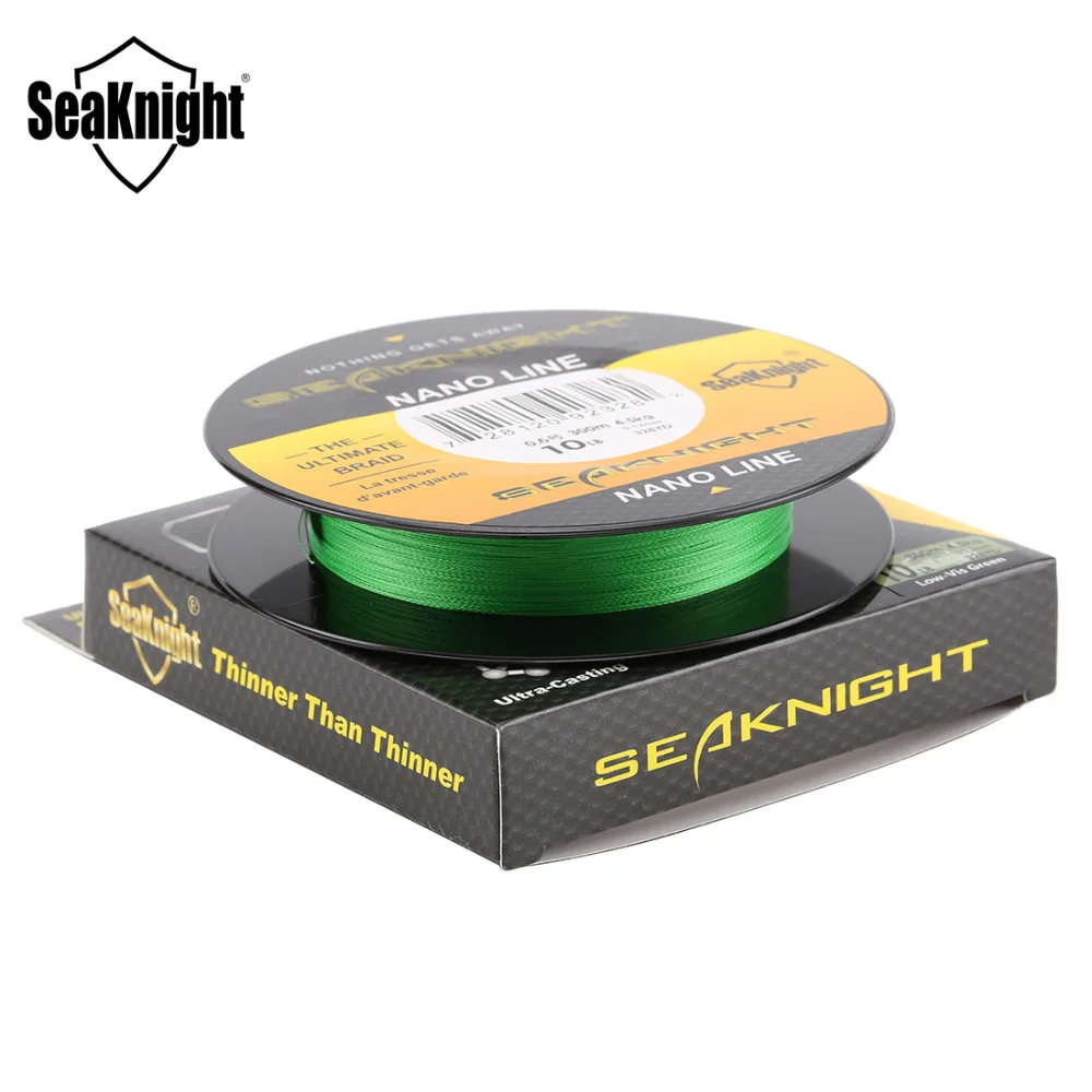 Seaknight-linha de pesca multifilamento trançada nano, 300 m, 4 vertentes, 6lb, 8lb, 10lb, diâmetro 0,07-0,12mm