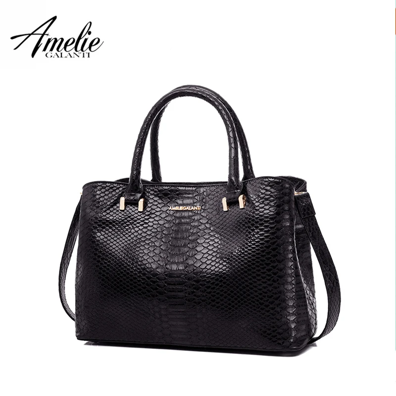 

AMELIE GALANTI Brand Woman Laether Handbag Hard Serpentine Medium Luxury Crossbody Bags Women Bags Designer Advanced Fabrics