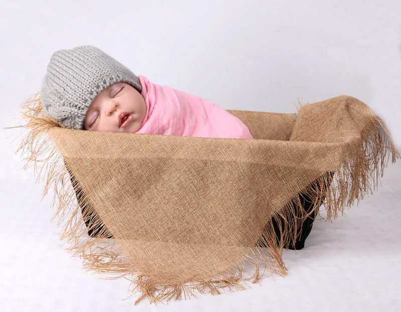 Реквизит для фотосъемки новорожденных, детское хлопчатобумажное одеяльце с бахромой, fotografie achtergronden, тканый реквизит для новорожденных - Цвет: 3