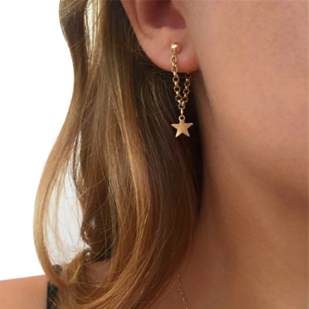 

Women Simple Creative Tassel Five-pointed Star Earrings Fashion Ear Jewelry