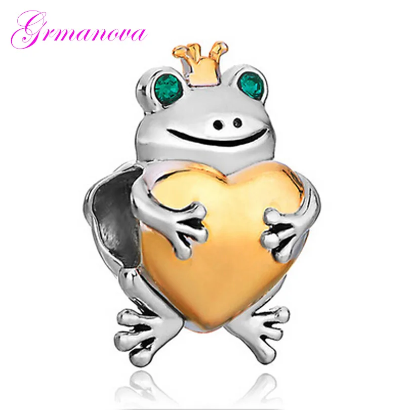 

Animal frog prince charm zinc alloy charm beads DIY handmade jewelry accessories amulet Fit Pandora Bracelet Necklace