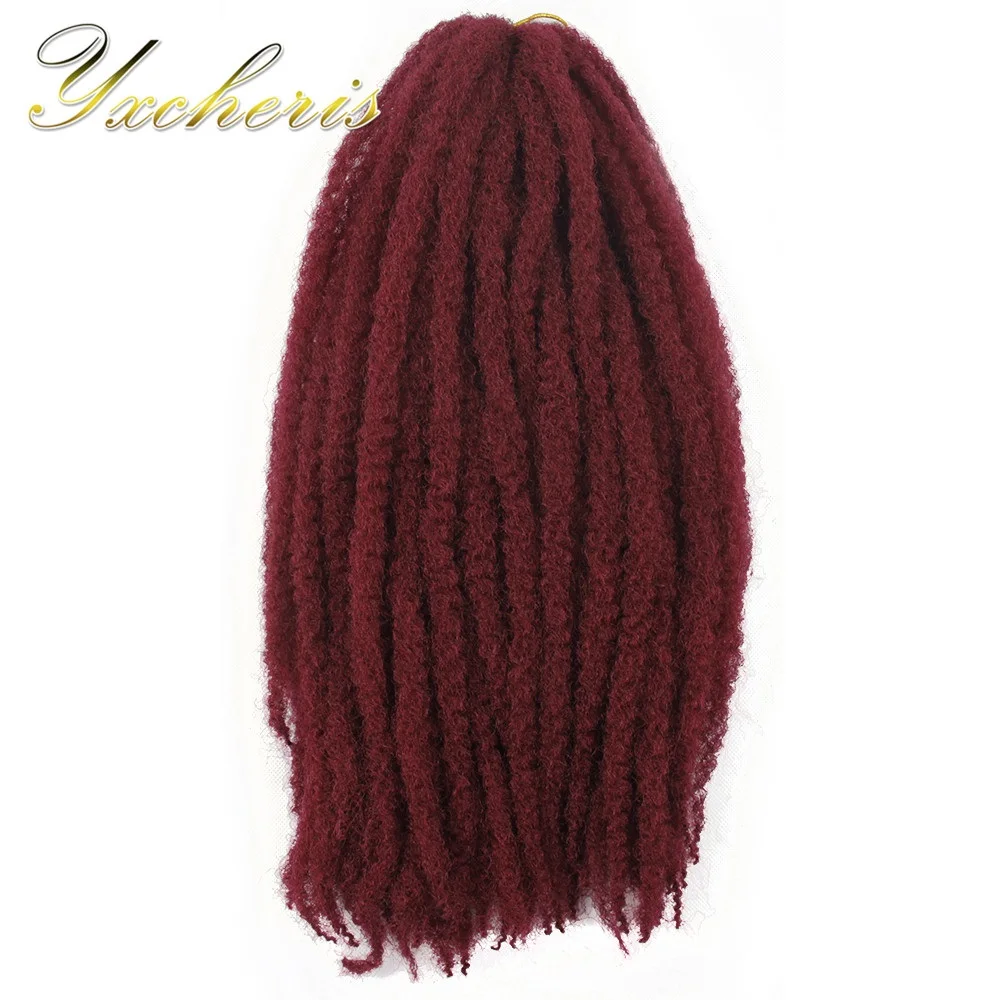 YXCHERISHAIR мягкие косы марли волосы афро кудрявые Kanekalon 18 &quotДлинные Омбре черный