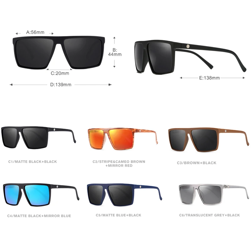 Квадратные Солнцезащитные очки с плоским верхом, унисекс, поляризационные и UV400 линзы, мужские, вечерние, TR90, оправа, женские, для улицы, очки KDEAM KD693