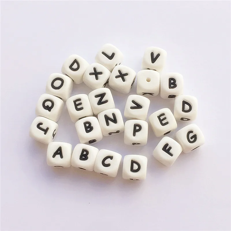

Chenkai 10pcs 12mm BPA Free Loose Silicone Letter Teether Beads DIY Baby Pacifier Dummy Chewing Jewelry Teethers Necklace Toy