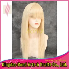 High quality front lace wigs human hair 613 blonde straight virgin brazilian blonde color full lace wigs for women