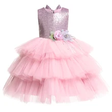 Новинка; высококачественные платья с вышивкой для девочек; платья принцессы для рождественской вечеринки; свадебное платье без рукавов для девочек; одежда