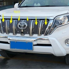 Ячеистой формы Передняя Центральная решетка гриль из нержавеющей стали 6 шт./компл. для Toyota Land Cruiser Prado FJ150