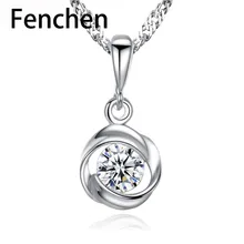 Fenchen, натуральная 925 пробы, серебряная подвеска, ожерелья для женщин, хорошее ювелирное изделие, свадебное Колье, Homme Argent, рождественские подарки, AN003