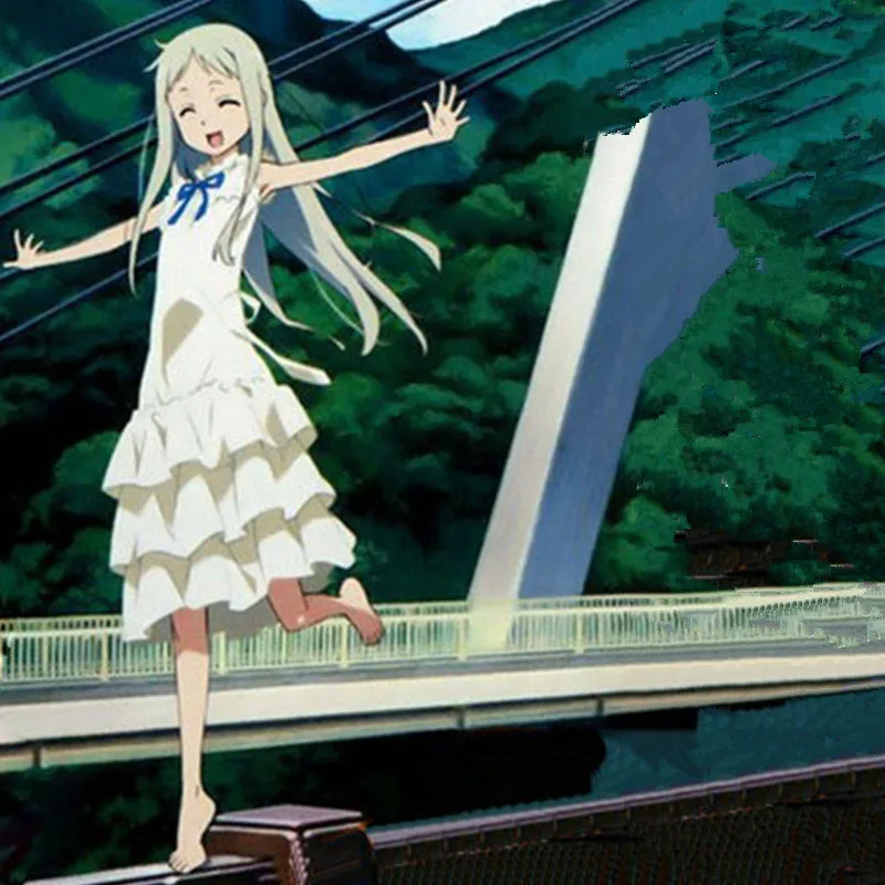 Honma Meiko/маскарадные костюмы для косплея белое платье японская одежда ANOHANA