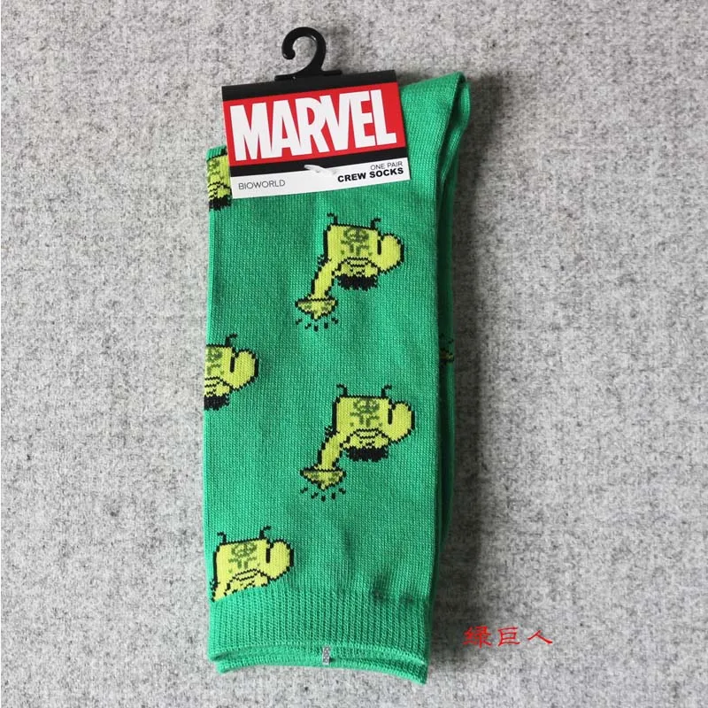 Герой комиксов Marvel General/носки с героями мультфильмов, Железный человек, Капитан Америка, теплые носки до колена, с узором, Нескользящие повседневные носки, S-8 - Цвет: 2