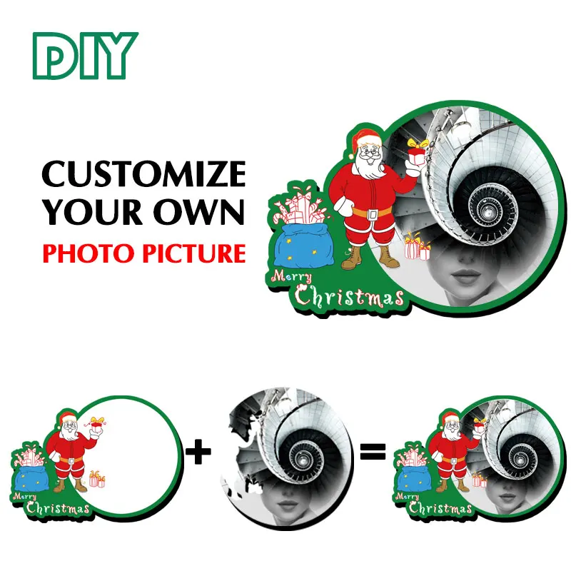 

Print Your Customized Photo to Santa Claus Wooden photo frame table top Christmas gift