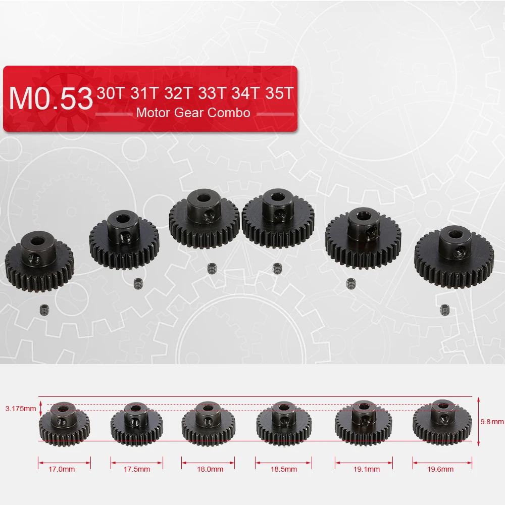 

for ZD Racing M0.53 30T 31T 32T 33T 34T 35T Metal Pinion Motor Gear for RC Car 1/10 RC Buggy Car Truck RC Model Part