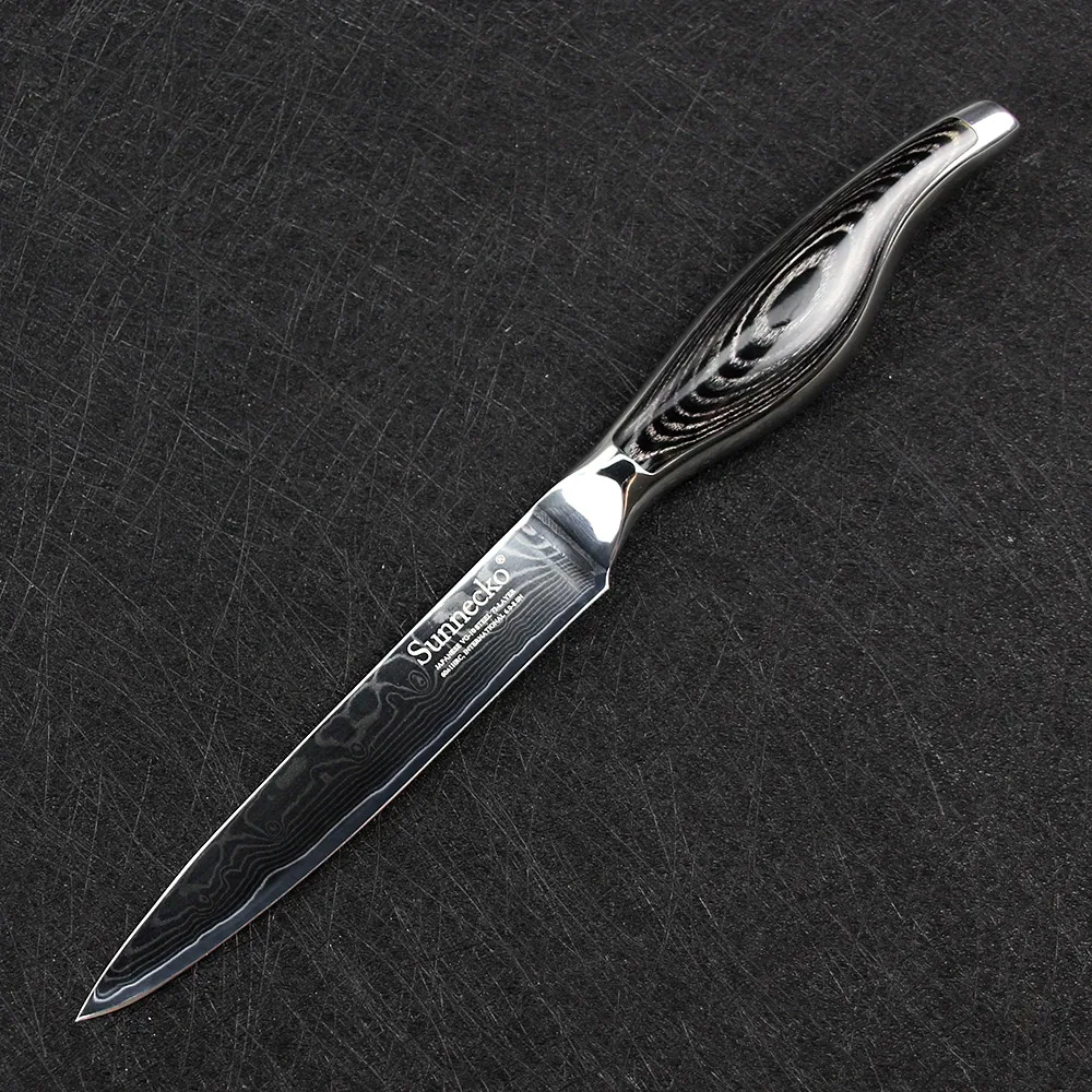 SUNNECKO 5 шт Кухня Набор ножей Утилита Шеф-повар Ножи 73 слоев японский Дамаск VG10 Сталь Sharp Pakka деревянной ручкой режущие инструменты