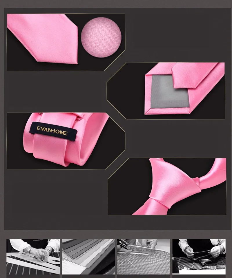 Высокое качество Высокое качество нано волокна галстуки для мужчин Мода 7 см сплошной цвет розовый фирменные галстуки с подарочной коробкой