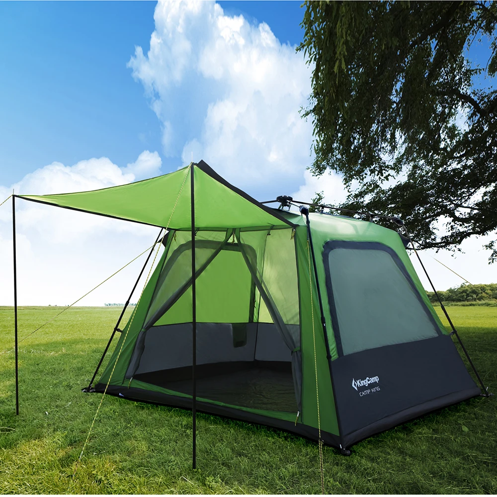 KingCamp Camping Tent Portable Durable 4-Person 2-Season Easy-up for Family Waterproof Outdoor Tents for Hiking Trekking