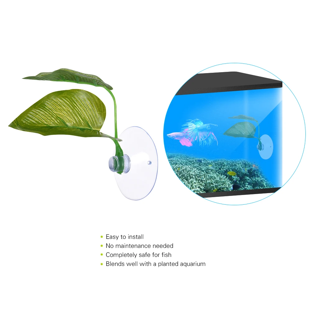 Aquarium Accessories Artificial Plant Leaf Betta Hammock Fish Rest Bed