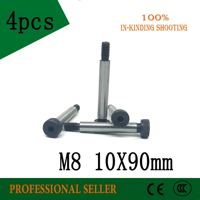 

4 Pieces M8 Threaded 10 x 90mm 12.9 Grade Alloy Steel Hexagon Socket Head Shoulder Screw Bolt