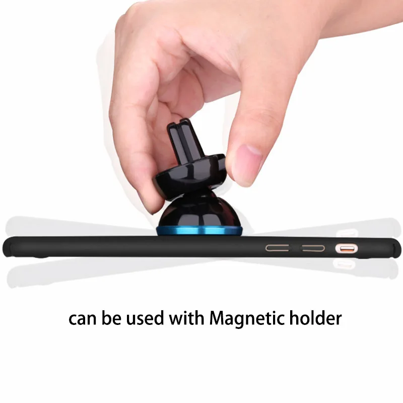 Funda magnética con soporte para coche 8 Plus para iPhone 7 Plus funda rígida con imán esmerilado para iPhone 7, 8, 6 s Plus Bulit-en placa de Metal Funda magnética con soporte para coche 8 Plus para iPhone 7 Plus funda rígida con imán esmerilado para iPhone 7, 8, 6 s Plus Bulit-en placa de Metal