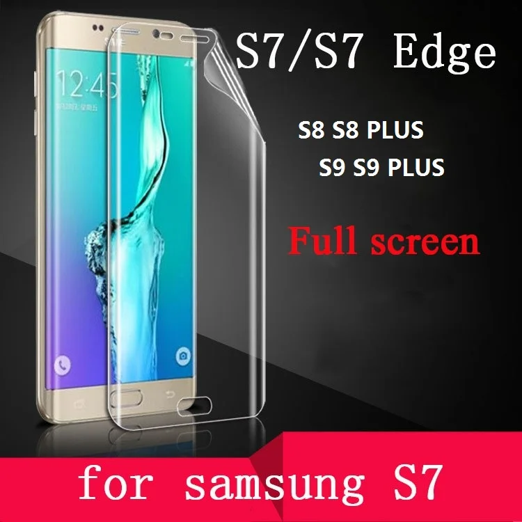 

Soft Hot bending transparent Membrane Arc edge Full Screen Protector for Samsung Galaxy S7 S7 Edge S8 S8 Plus S9 S9 Plus