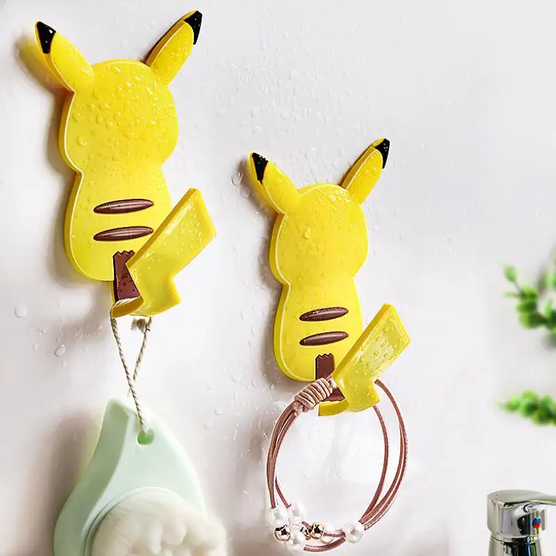 

Freely Bendable Tail Pikachu Wall Hooks Minimalist Self Adhesive Key Holder Cat Freely Bendable Tail Hook Home Decoration