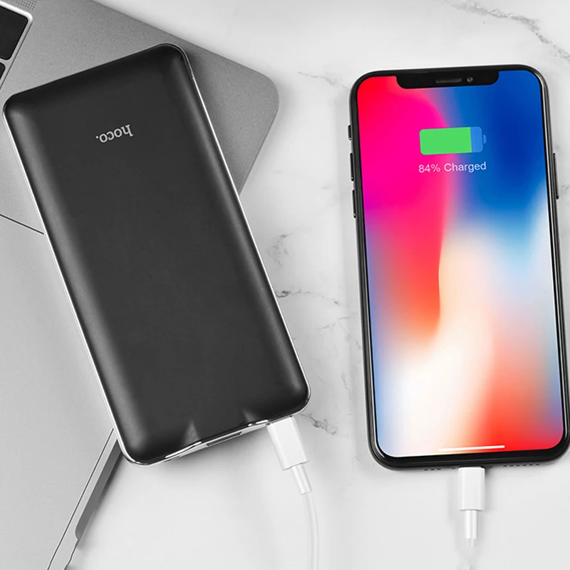 Внешний аккумулятор HOCO 10000 мАч 18 Вт USB Type C PD быстрая зарядка + 3 0 2 внешний для iPhone