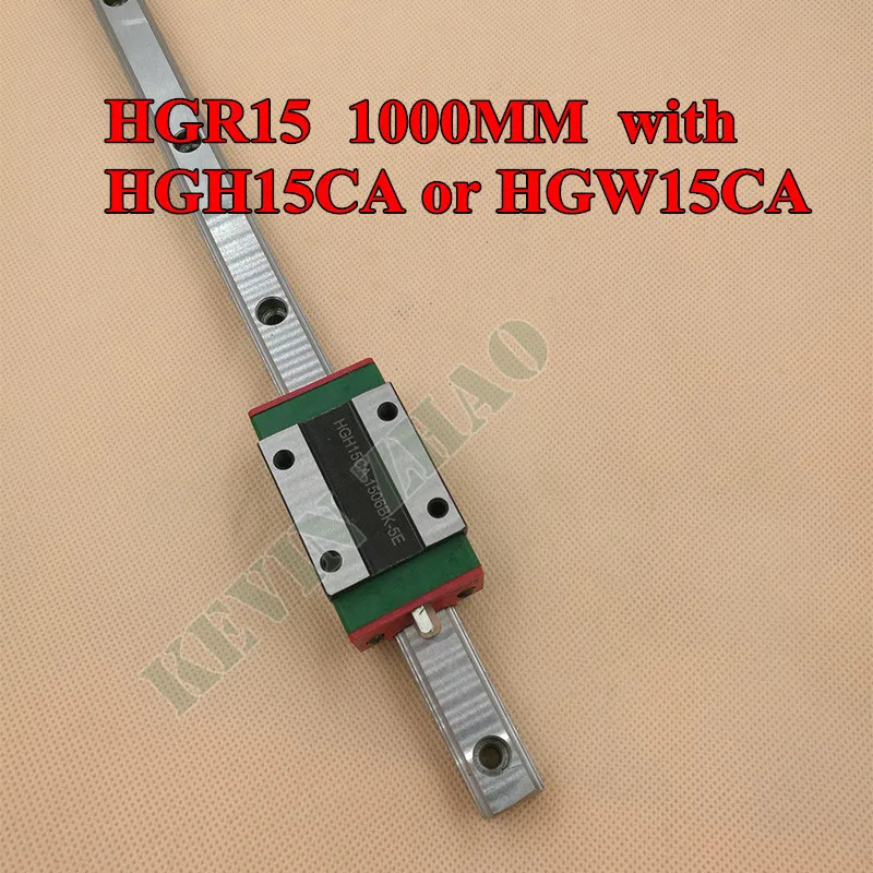 

NEW HGR15 linear guide rail 1000mm long with 1pcs linear block carriage HGH15CA or HGW15CA HGH15 CNC parts