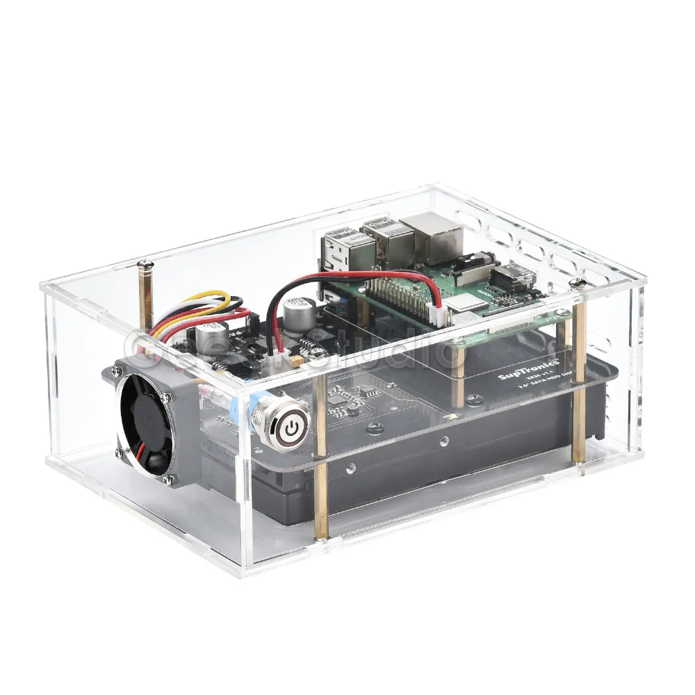 Acylic чехол источник питания для Raspberry Pi X830 V2.0 3 5 дюйма SATA Плата расширения B + (Plus) / 2 |