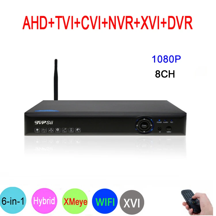 

XMeye 1080P 8CH Surveillance Video Recorder Blue-Ray 6 in1 Coaxial Hybrid Wifi Onvif NVR TVI CVI AHD CCTV DVR Free Shipping
