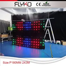 P18 2x3 м rgb полноцветная Гибкая светодиодная занавеска дисплей