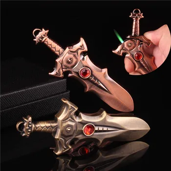 

Personality Sword Style Jet Butane Torch Cigarette Lighter Smokeless Super Gas Smoking Lighter inflatable Cigar Lighter