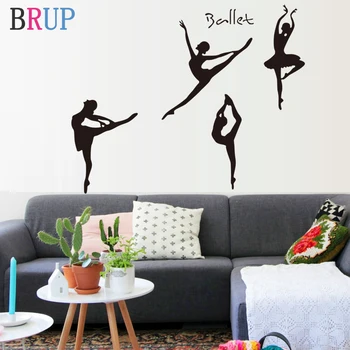 

130*105cm Ballet Girls Wall Stickers Dance Art Wall Decals DIY Vinyl Home Decor for Bedroom Living Kids Room Art Room Decoration