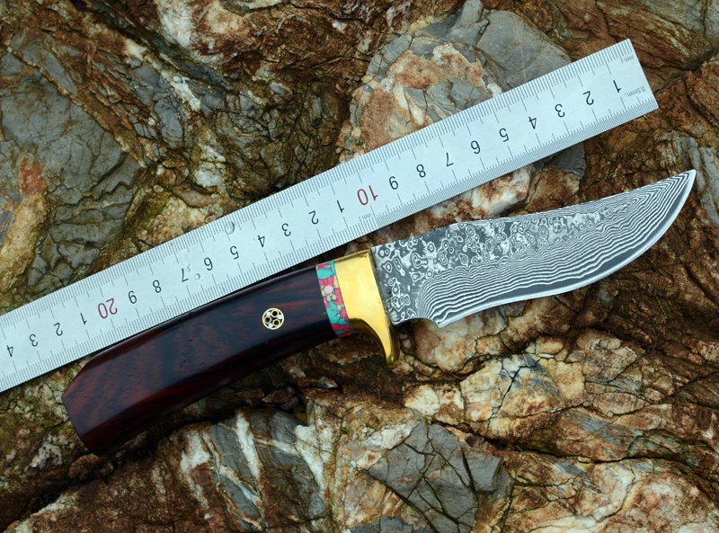 Voltron дамасский тактический прямой нож, красные перламутровые ручки для кемпинга, коллекция подарочных ножей