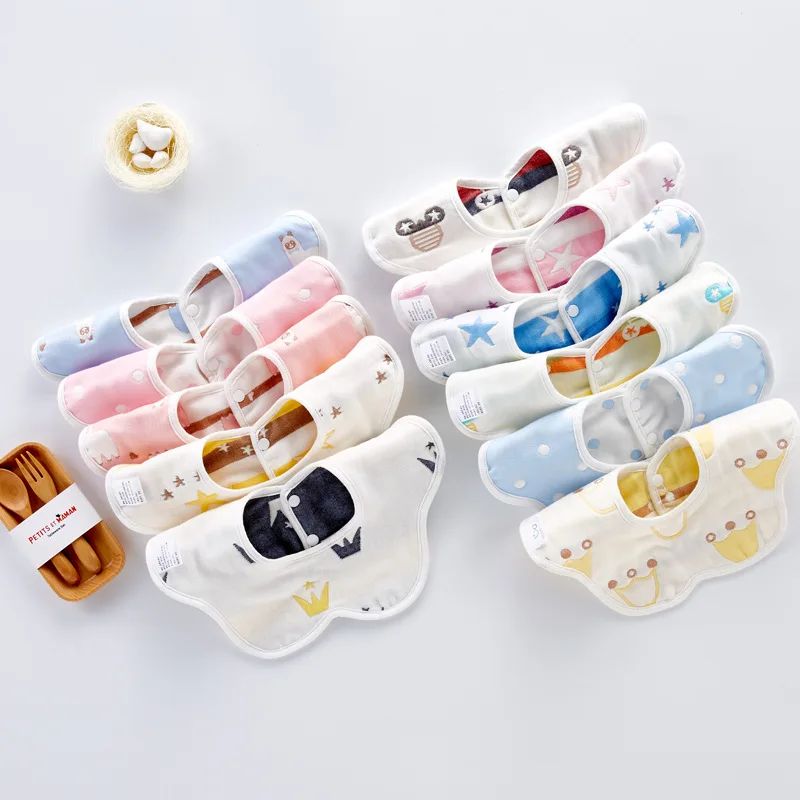 

Fashion Baby Bibs Cotton Flower Waterproof Cloth Bibs Saliva Towel Rotating Baby Babador Feeding Smock Infant Burp Cloth Bandana