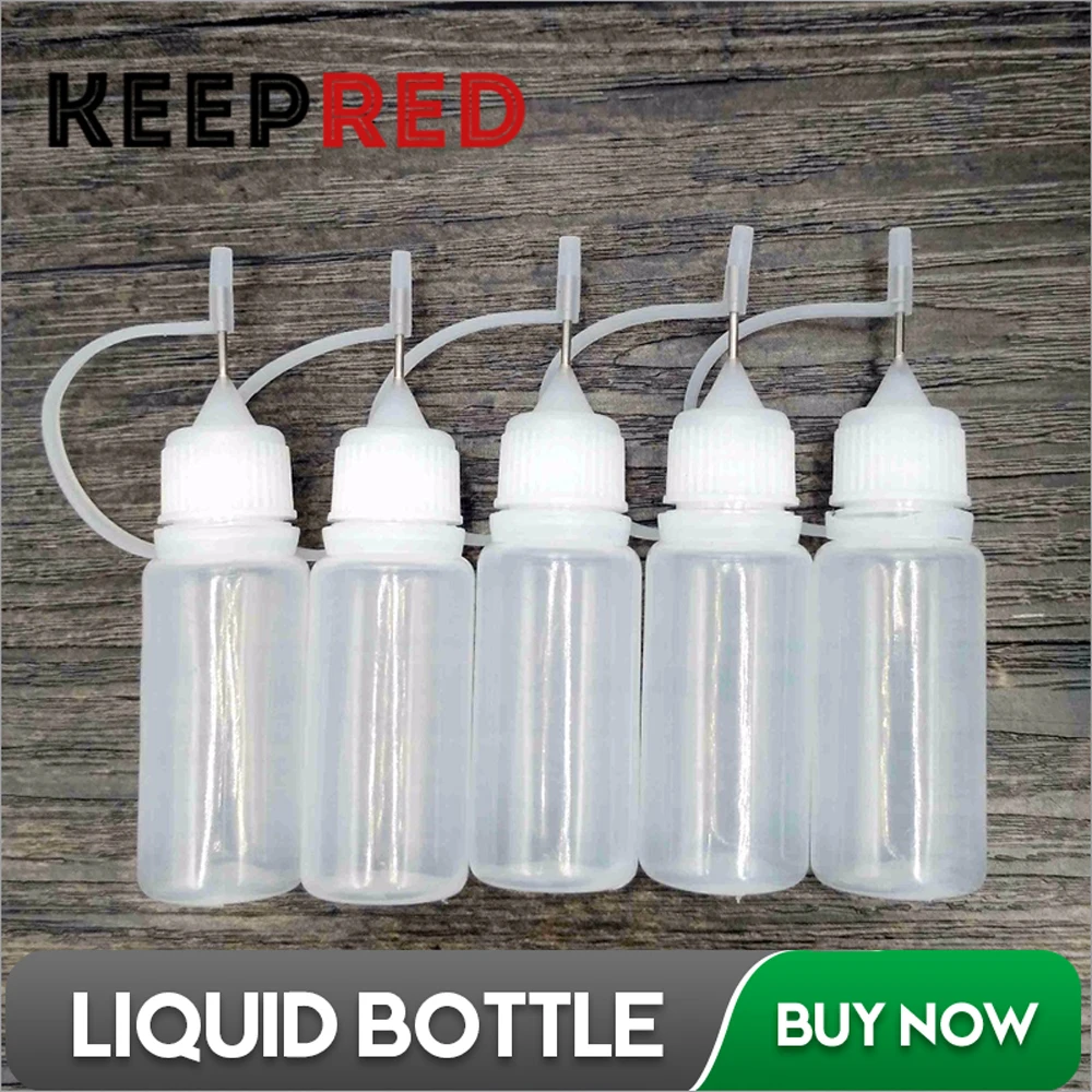

KEEPRED 100pcs/lot 10ml/20ml/50ml Bottle with Long Tip Needle E Liquid Empty Bottle for RDA RTA Tank Electronic Cigarette Bottle
