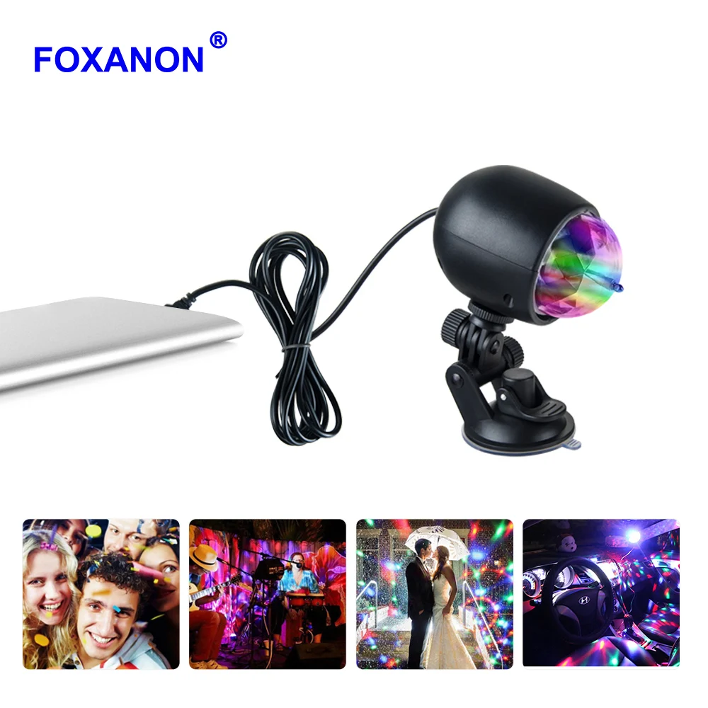 Foxanon Portable Led Stage Lighting Effect Lamp USB Bracket Lights Bulb Nightlight 2 in1 For DJ KTV Home Party Car Decor | Освещение
