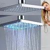 Bright Chrome LED Light Rainfall Shower Head Rectangular LED Color Changing Brass Shower Head Shower Faucet Replace Head ► Photo 2/6
