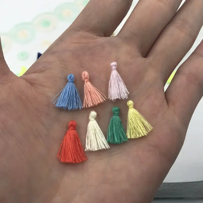 DIY 100 шт мини хлопок кисточкой ручной работы переплетения ювелирных изделий пошив одежды аксессуары 15 мм