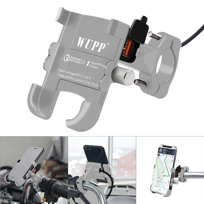

Motorcycle Phone Holder Mount With QC3.0 Quick Charge 3.0 USB Power Charger For Moto Motorbike Mountain Bike Phone Holder