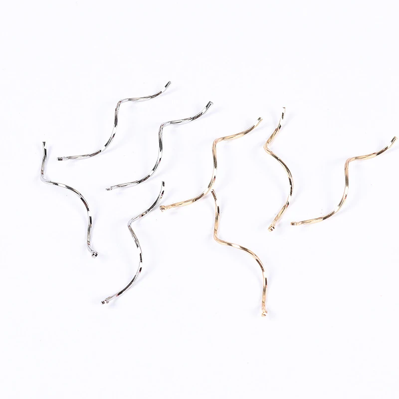 

10PCS Wave Curved Fringe Earrings Accessories Plated Gold/White K Metal Tassel with Hole Jewelry Earring DIY Handmade Materials